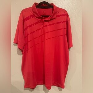 Nike Men's Red Polo Golf Dri-Fit Shirt XL